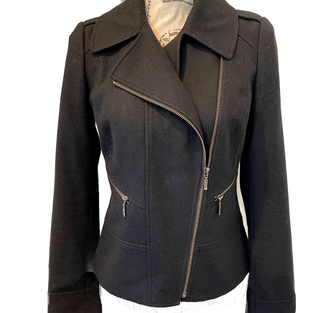 Halogen Super Cute Wool Biker Style Jacket Size Small